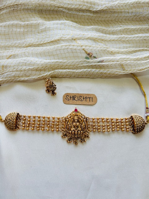 Gold Lakshmi choker